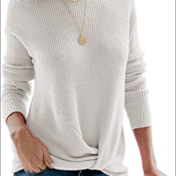 ✨Long Sleeve Sweater Twist Knot Front Pullover✨ - Picture 1 of 7